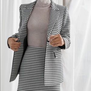 & other stories • tailored checkered gingham blazer